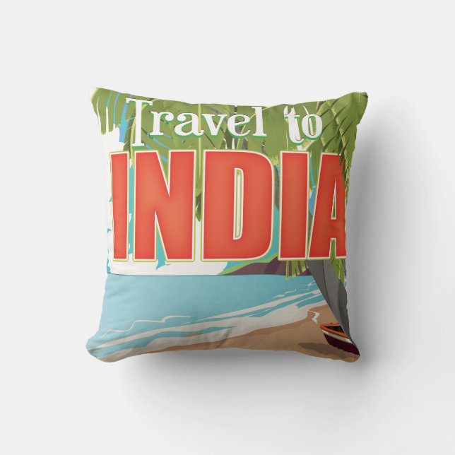 Reis naar India reisposter Kussen (Voorkant)