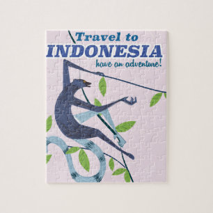 Reis naar Indonesische apenreisdruk Legpuzzel