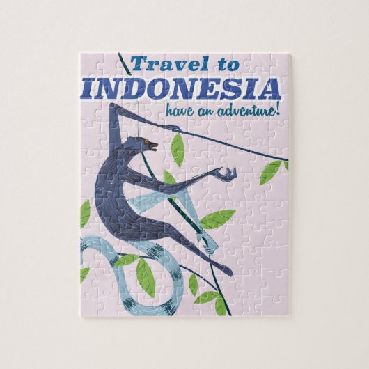 Reis naar Indonesische apenreisdruk Legpuzzel (Verticaal)