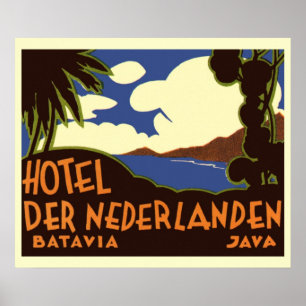 Reis naar Jakarta Indonesië Hotel Nederlanden uit Poster