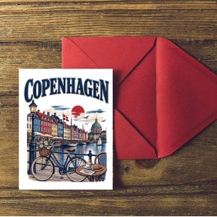 Reis naar Kopenhagen Denemarken Nyhavn Haven Briefkaart