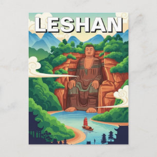 Reis naar Leshan Grote Boeddha China Briefkaart