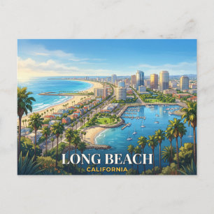 reis naar long beach california briefkaart