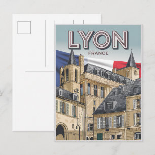 Reis naar LYON stads Franse Rhône Alpes cadeaus ui Briefkaart