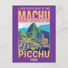 Reis naar Machu Picchu Peru Vintage Briefkaart