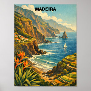 Reis naar Madeira Portugal Kustkliffen Reis Poster