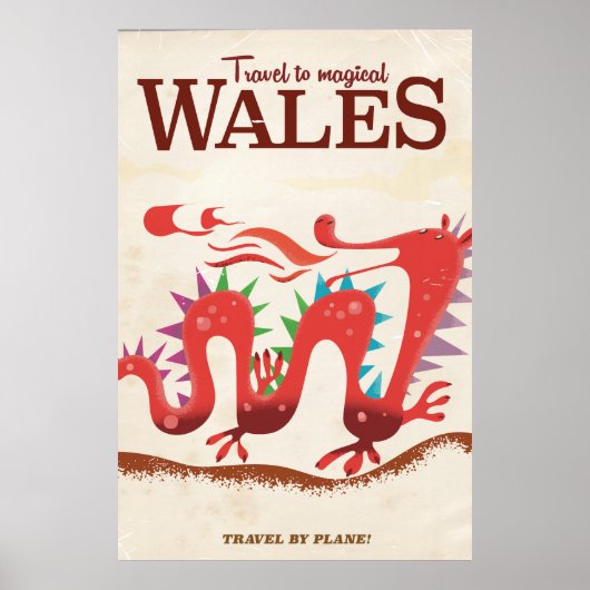 Reis naar Magisch Wales vintage poster (Voorkant)