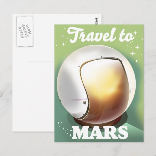 Reis naar Mars Briefkaart (Voorkant / Achterkant)