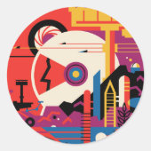 Reis naar Mars Ronde Sticker (Voorkant)
