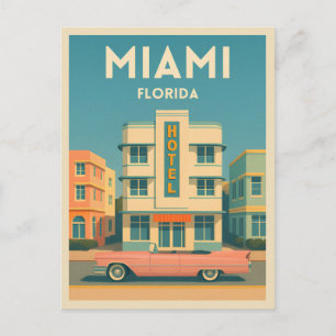 Reis naar Miami Art Deco District Florida in vinta Briefkaart