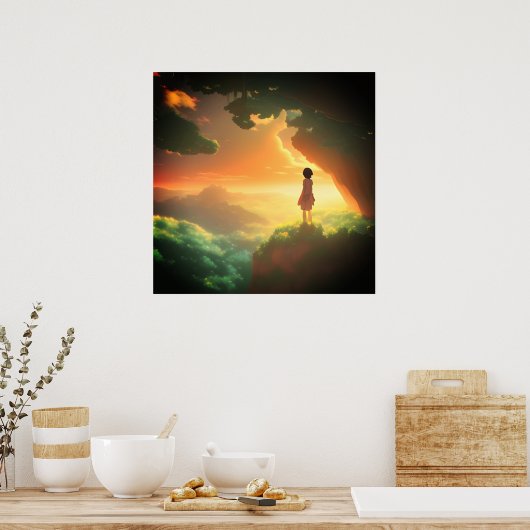 Reis naar Neverland-Sunset Poster (Keuken)
