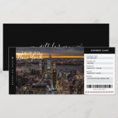 Reis naar New York Instapkaart Reis Vakantie Ticke (Voorkant / Achterkant)