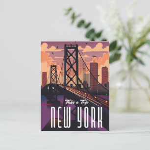Reis naar New York Uitnodiging Briefkaart