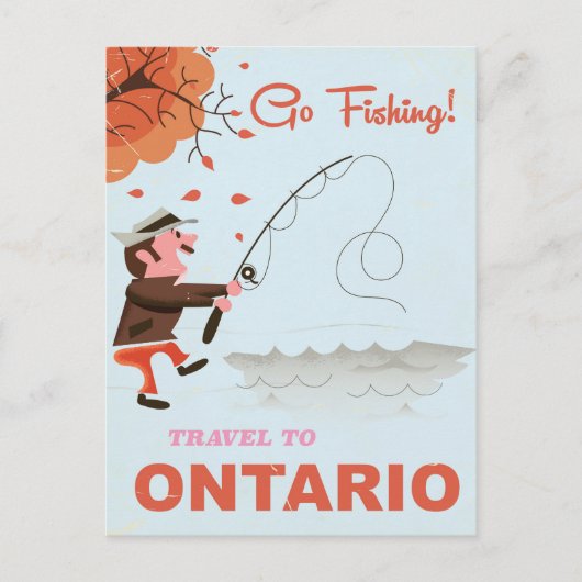 Reis naar Ontario  visafdruk Briefkaart (Voorkant)