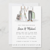 Reis naar onze trouwlocatie Uitnodiging (Voorkant)