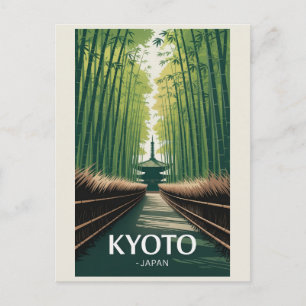 Reis naar Oude Kyoto Japan Bamboe Pagode Briefkaart