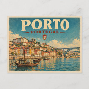 Reis naar Porto Portugal Oude Stijl Briefkaart