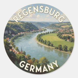 Reis naar Regensburg Duitsland Oude Stad Ronde Sticker