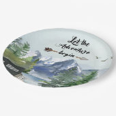 Reis naar Rustic Mountain Waterverf Papieren Bordje (Gekanteld)