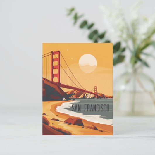 Reis naar San Francisco Briefkaart (Staand voorkant)