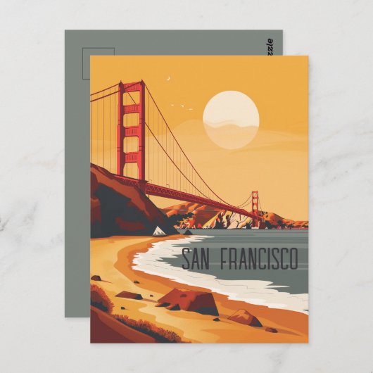 Reis naar San Francisco Briefkaart (Voorkant / Achterkant)