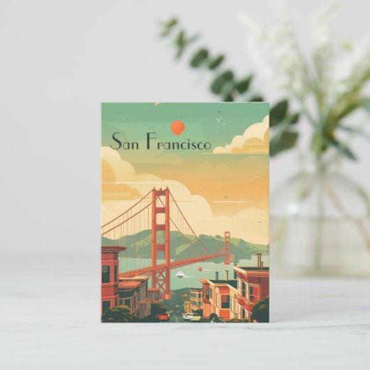 Reis naar San Francisco Briefkaart (Staand voorkant)