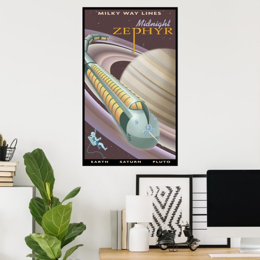 Reis naar Saturnus Poster (Thuiskantoor)