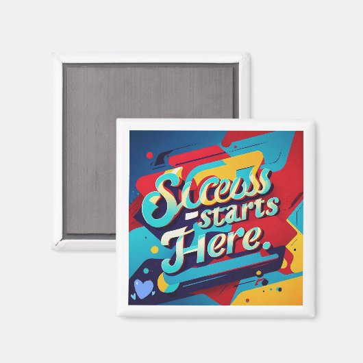 "Reis naar succes print" Magneet (Voorkant / Achterkant)