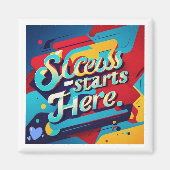 "Reis naar succes print" Magneet (Voorkant)