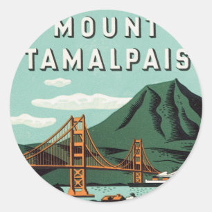 Reis naar Tamalpais Mountain of Mount Tam uit vroe Ronde Sticker