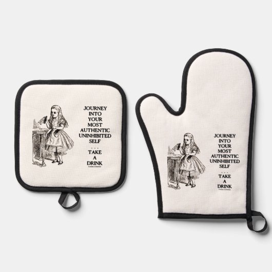 Reis naar uw meest authentieke, ongeremde zelf ovenwant & pannenlap set (Voorkant)