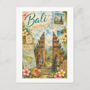 Reis naar Vintage Bali-eiland Magie Indonesië Briefkaart
