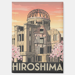 Reis naar Vintage Hiroshima Japan Peace Dome Magneet