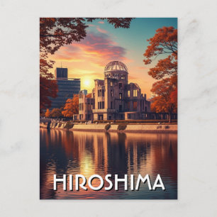 Reis naar Vintage Hiroshima Japan Vredeskoepel Briefkaart