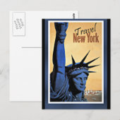 Reis New York, oud poster voor reizen, Briefkaart (Voorkant / Achterkant)