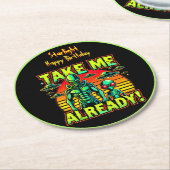 Reis nu naar buitenaardse rijken! ronde kartonnen onderzetter (Gebogen)