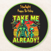 Reis nu naar buitenaardse rijken! ronde kartonnen onderzetter (Voorkant)