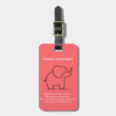 REIS OLIFANT BAGAGELABEL (Voorkant verticaal)
