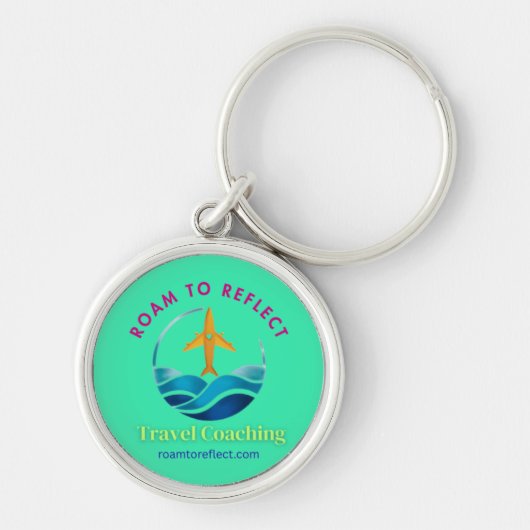 Reis om na te denken sleutelhanger turquoise (Voorkant)