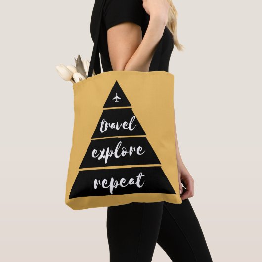 Reis - Ontdek - Herhaal Canvas tas (Dichtbij)