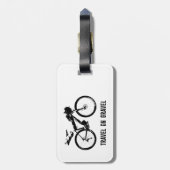 Reis op grindbikepacking bagagelabel (Achterkant verticaal)