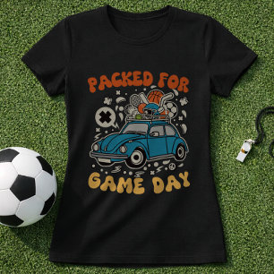 Reis op wedstrijd dag Volgepakte sportauto Grafisc T-shirt