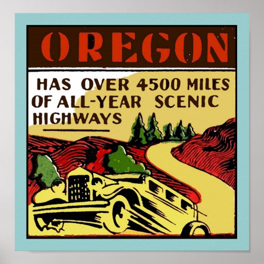 Reis Oregon Schilderachtig Highways Poster (Voorkant)