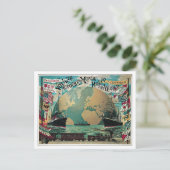  reis over de hele wereld briefkaart (Staand voorkant)
