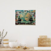  reis over de hele wereld poster (Keuken)