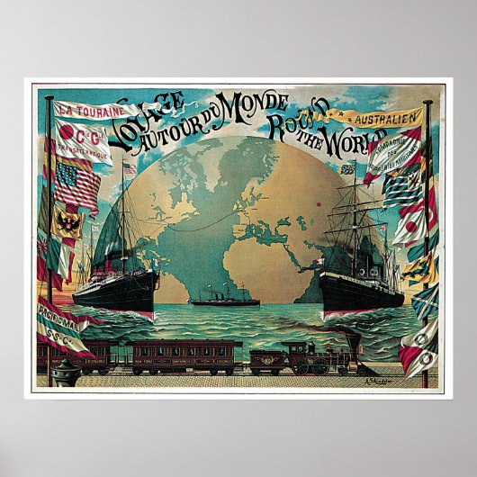  reis over de hele wereld poster (Voorkant)