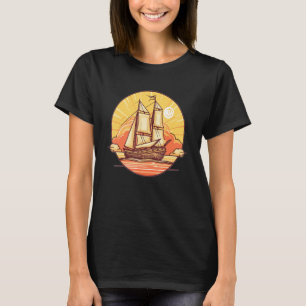 Reis over de oceaan Cute zeilboot reiziger T-shirt