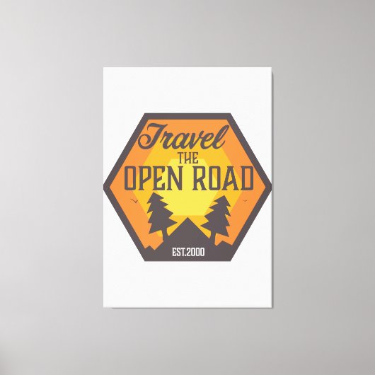 Reis over de open weg canvas afdruk (Voorkant)