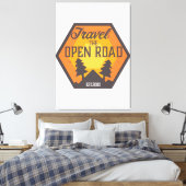 Reis over de open weg canvas afdruk (Insitu (Slaapkamer))