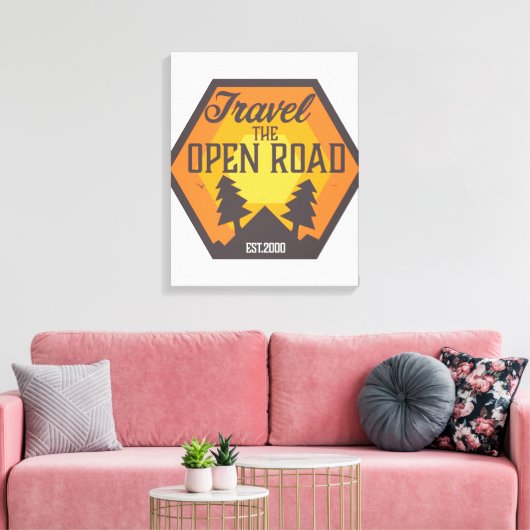 Reis over de open weg canvas afdruk (Insitu (Woonkamer))